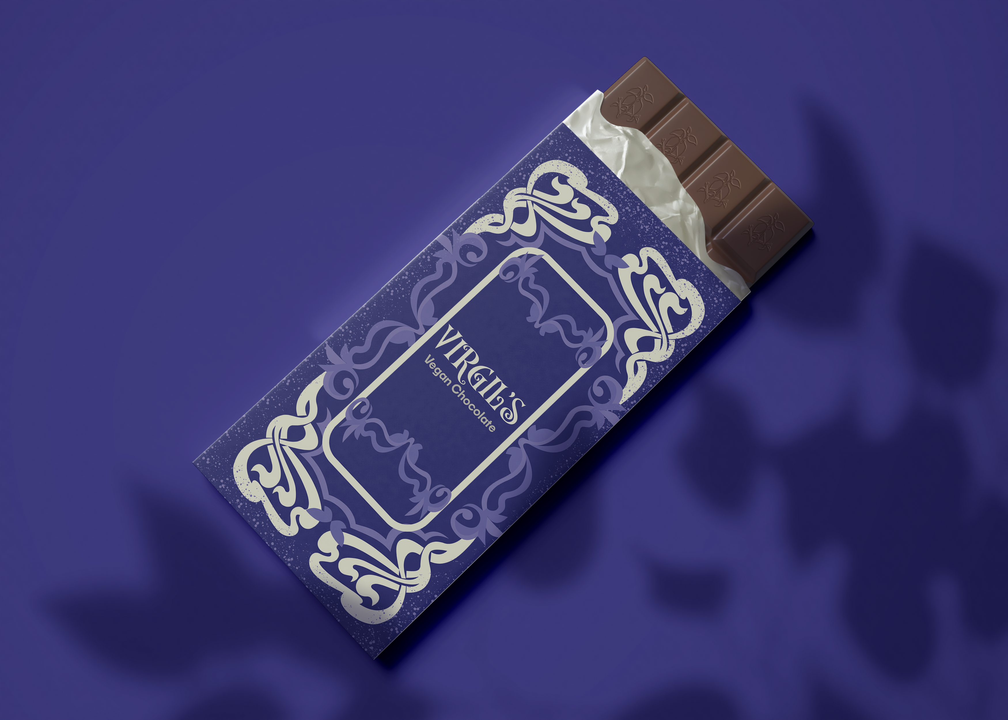 Single Dante's dark chocolate packaging mockup